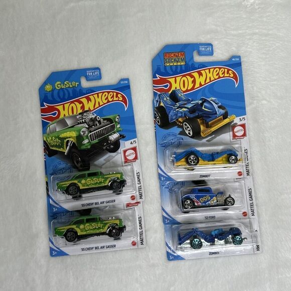 Hot Wheels Mattel Games Robot Zombot DOS Ford Chevy Bel-Air Gasser - Picture 1 of 3